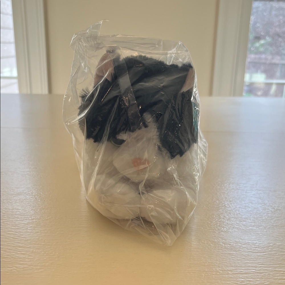 Black and White Plush Cat